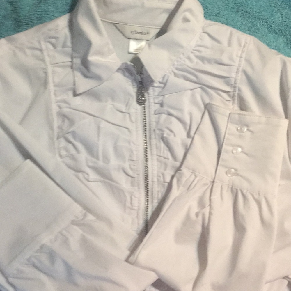 Women's 1X  white zipper dress shirt